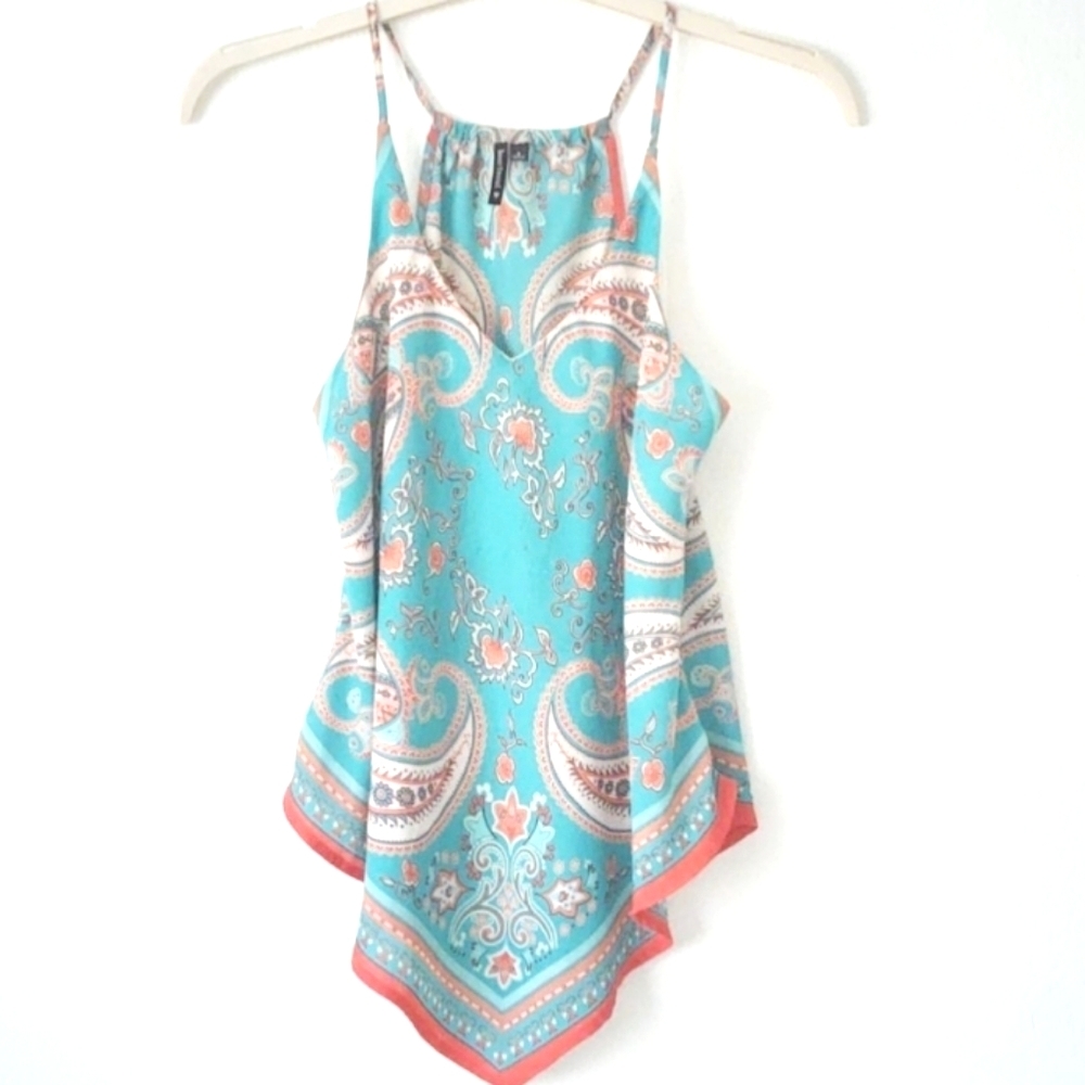 Heart Soul Paisley V-Neck Cami Top M